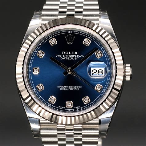 rolex men's datejust blue dial.